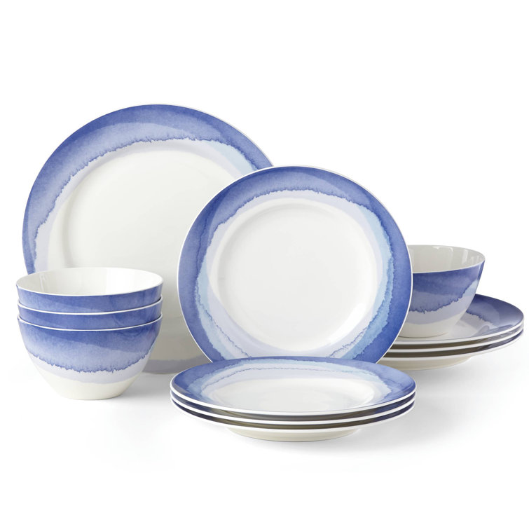 Lenox Stripe 12 Piece Dinnerware Set, Service for 4